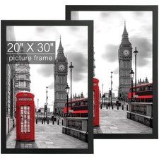 , Simple Classic Poster Picture Frame - Wall Display, Set of 2, 20x30, Black