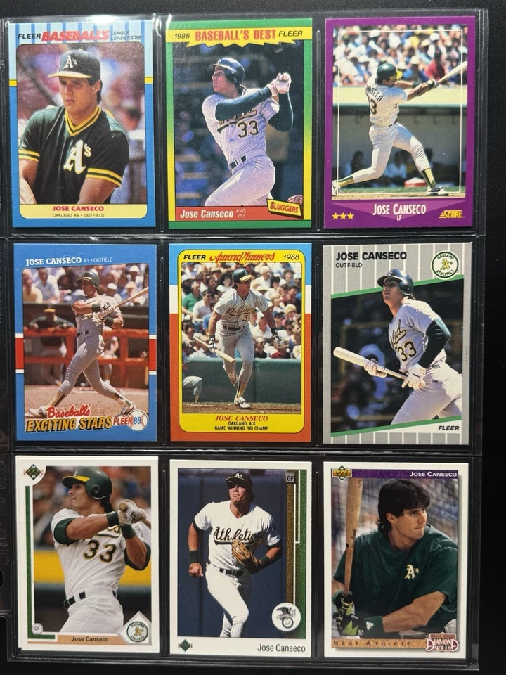 Lote de 27 cartas Jose Canseco com novatos - Imagem 3 de 3