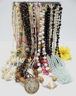 VINTAGE TO NOW COSTUME CRAFT JEWELRY BEADED NECKLACE LOT ASSORTED MATERIALS