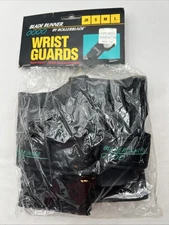 NOS Vintage Rollerblade WRIST GUARDS Blade Runner Adult Large Retro Black Teal