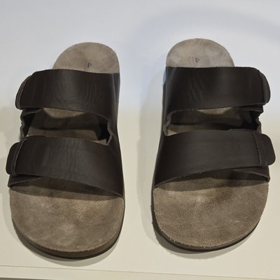 Reef Ojai Two Bar Men's Sandals Brown Leather Adjustable Strap Comfort US 10