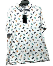 Bad Birdie Men's White XL Crushable Core Golf Polo H6 