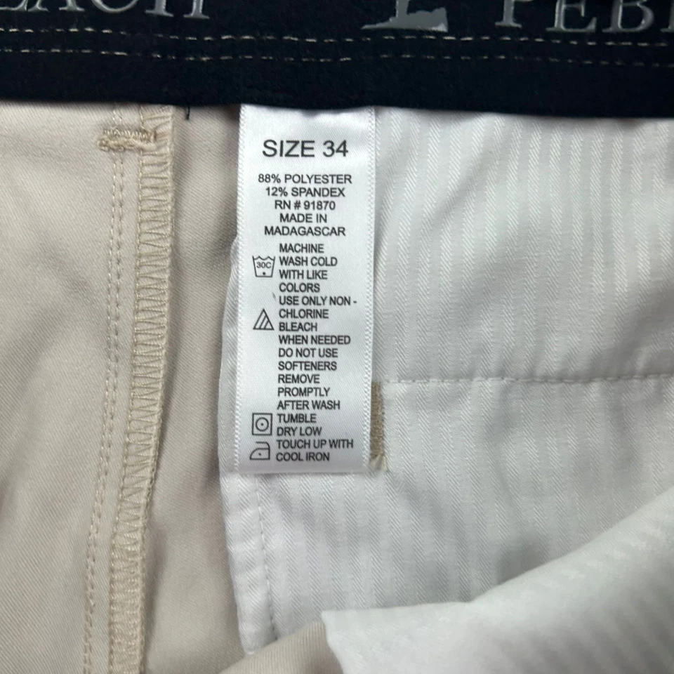 Pantalones Cortos de Playa Pebble Para Hombres 34 Marfil Frente Plano Rendimiento Chino Ligeros Nuevos con Etiquetas Foto 4 de 4