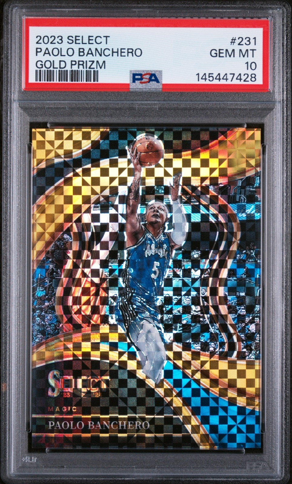 PAOLO BANCHERO 2023-24 Panini Select Basketball #231 Magic GOLD PRIZM /10 PSA 10