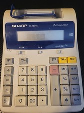 Sharp EL-1801C Printing Calculator 12-Digit 2-Color Desktop Adding Machine Teste