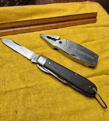 Sabre Swiss+Tech Multi-Tool Knife Pliers Set Black Silver Metal Straight Edge