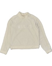 JACK WILLS Womens Fleece Jumper UK 10 Small  White Polyester CK04
