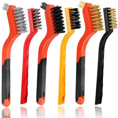 6pcs Wire Brushes for Cleaning Rust, Upgrade Wire Brush Set - Brass/Stainless St