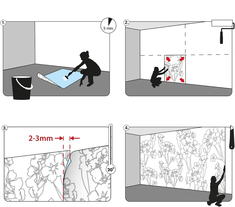 368x254 cm Gigante Mural Papel Pintado Flores Blanco Rosa Comedor Decoración Arte Foto 3 de 4