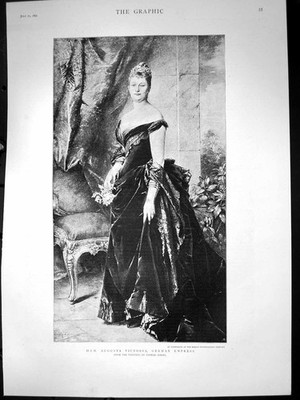 Old H I M Augusta Victoria German Empress Painting Conrad Kiesel 1891 Victorian