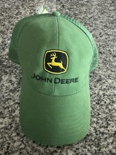 Authentic Green John Deere Licensed Ag Twill Mesh Cap / Hat Tech Program