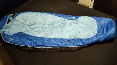 Marmot Trestles women's blue sleeping bag + stuff sack (rated down to 15F / -9C)