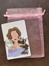 Handmade Herzen Ohrringe Silber Aludraht Wire Art Edelstahl Studs Statement