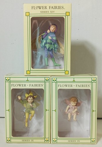 3 Cicely Mary Barker FLOWER FAIRIES Ornament SERIES IX & XIV retired figurine