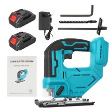 21V Cordless Jigsaw Electric Jig Saw Woodworking Power Tool with 2x Battery NEW