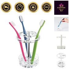 Compact and Modern Toothbrush Holder - Clear 3-Slot Design from iDesign Eva