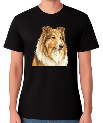 Rough Collie Hundeportrait Unisex T-Shirt süß Hüte Hund Liebhaber Tee