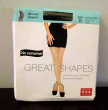 NO NONSENSE GREAT SHAPES MIDNIGHT BLACK SIZE B SHEER TOE NEW 