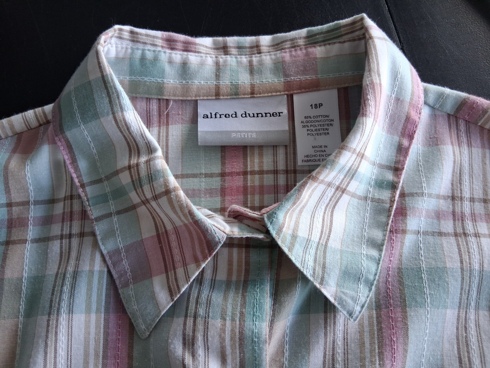 Alfred Dunner 18P pastel colors, plaid blouse. Excellent condition | eBay