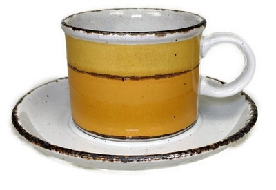 Vintage Stonehenge Midwinter Sun Tea Coffee Flat Cup & Saucer Set England
