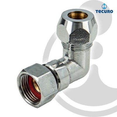 tecuro Winkel-Verschraubung 3/8 Zoll  / Ø 10 mm, mit Überwurfmutter verchromt