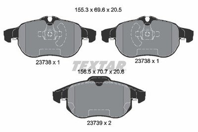 Textar 2373807 brake pad set, disc brake for, Cadillac, Chevrolet, Fiat, Holden, HSV