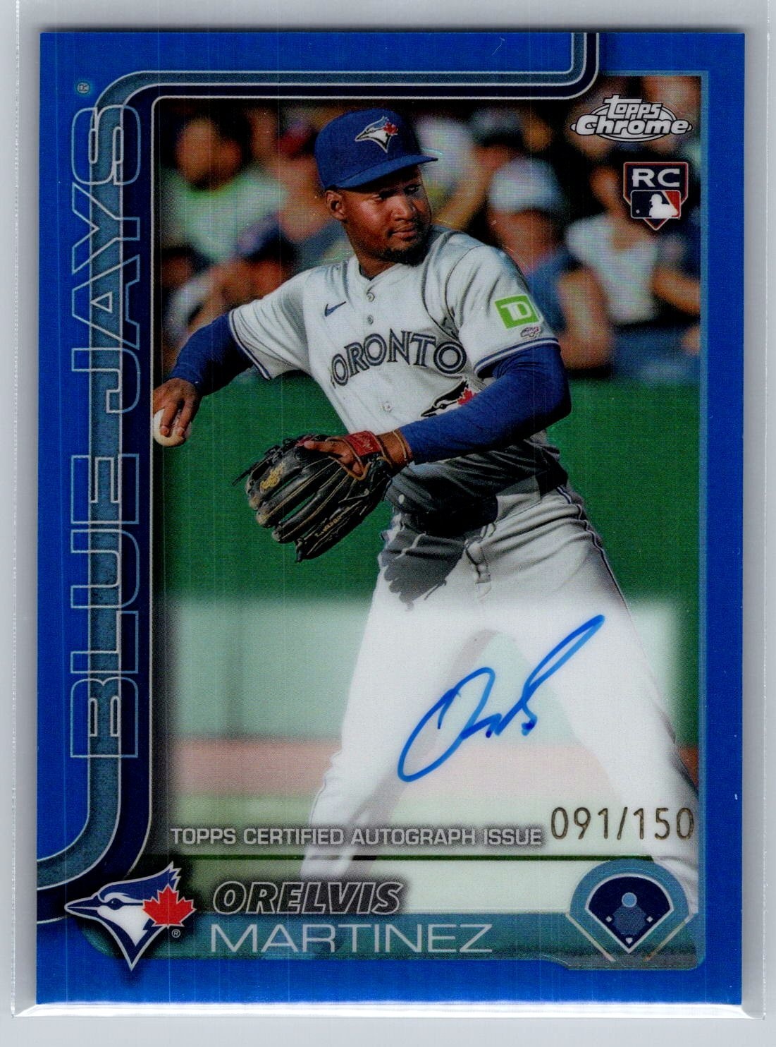 2025 Topps Chrome Orelvis Martinez True Blue Rookie Auto /150 #RA-OM