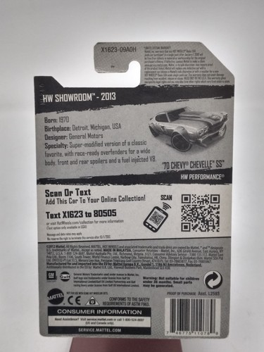 Hot Wheels 2012 HW Showroom 70 Chevy Chevelle SS 250/250 - Foto 5 di 5