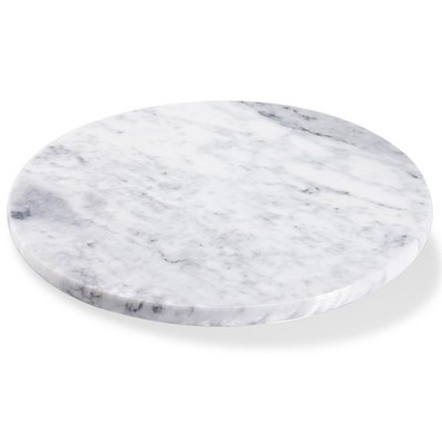 12'' Mable Lazy Susan, 100% Natural Marble Round Tray with Silent Rotating, Ki...