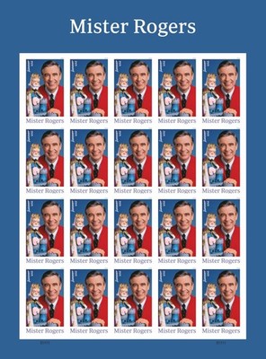 US Mister Rogers Pre-Order Imperf Sheet Pane of 20 NDC 2026