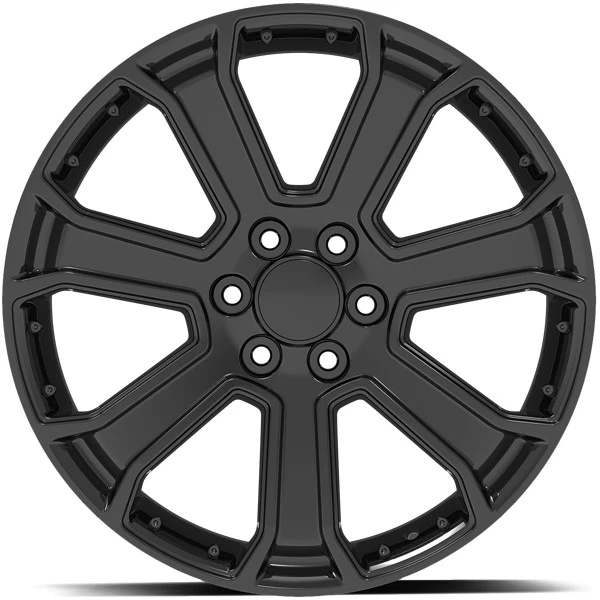 (Set of 4) OE Performance 166B 22x9 6x5.5" +24mm Gloss Black Wheels Rims Foto 3 de 4