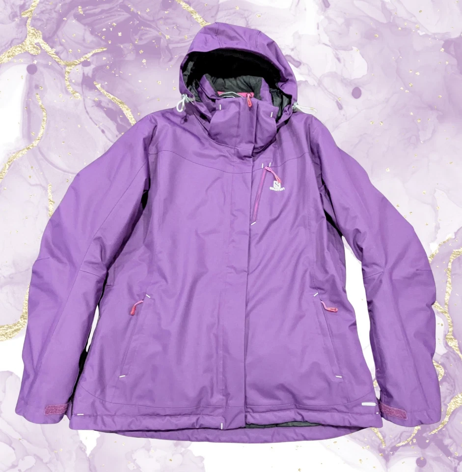 Salomon Advanced Skin Dry 10K/10K Women's Ski/Snowboard Jacket - Purple - Sz XL - Image 3 of 4
