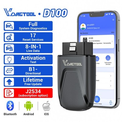 2026 VDIAGTOOL D100 OBD2 Scanner Code Reader Auto-Diagnose-Tools FCA Active Test