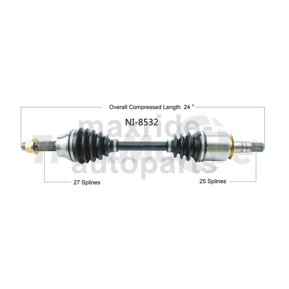 Junta de eje CV del lado del conductor del pasajero delantero para Nissan GT-R 2009 2010 2011 2012 Foto 2 de 3