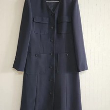 Balenciaga Navy Long Coat - Size 77, Lightly Used Official