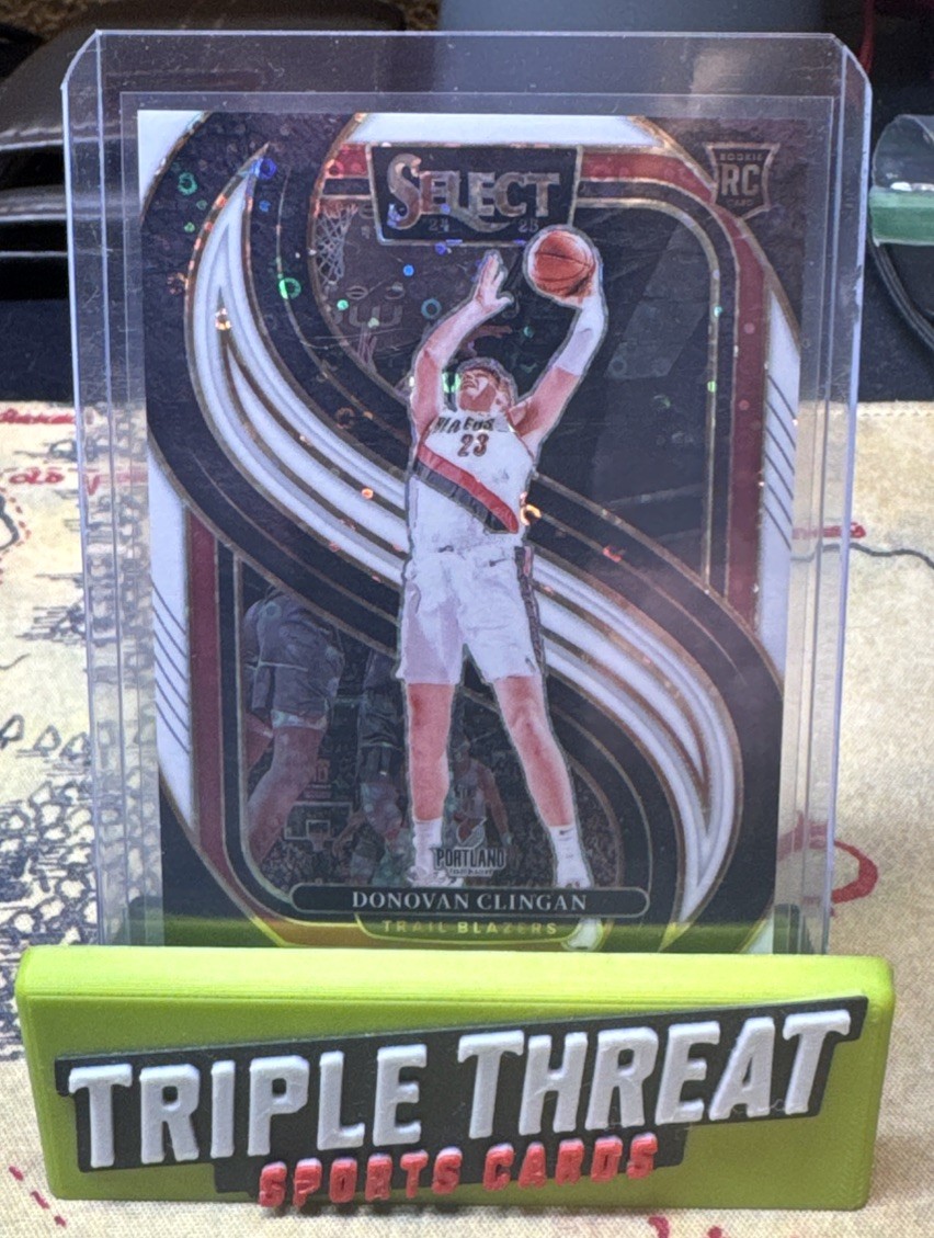 2024-25 Select Donovan Clingan Premier RC White Disco Prizm /75 Trail Blazers