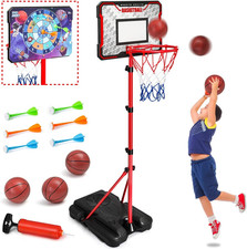 Kids Basketball Hoop Adjustable Height 2.9Ft 6.2Ft Toddler for Kids...