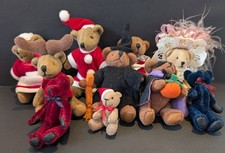 Miniature Lot Jointed Teddy Bears Dollhouse Miniatures -  Lot Of 10