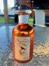 Halloween Witch Potion Bottle Crow Top Orange Glass Skeleton Prop