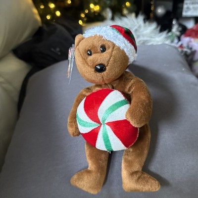 Christmas Bear W Candy Drop Stocking On Head Plush Stuffed Animal