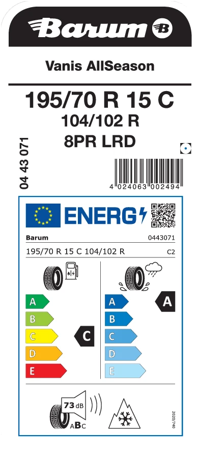 Barum Vanis All Season 195/70 R15 104R C M+S - Bild 2 von 2