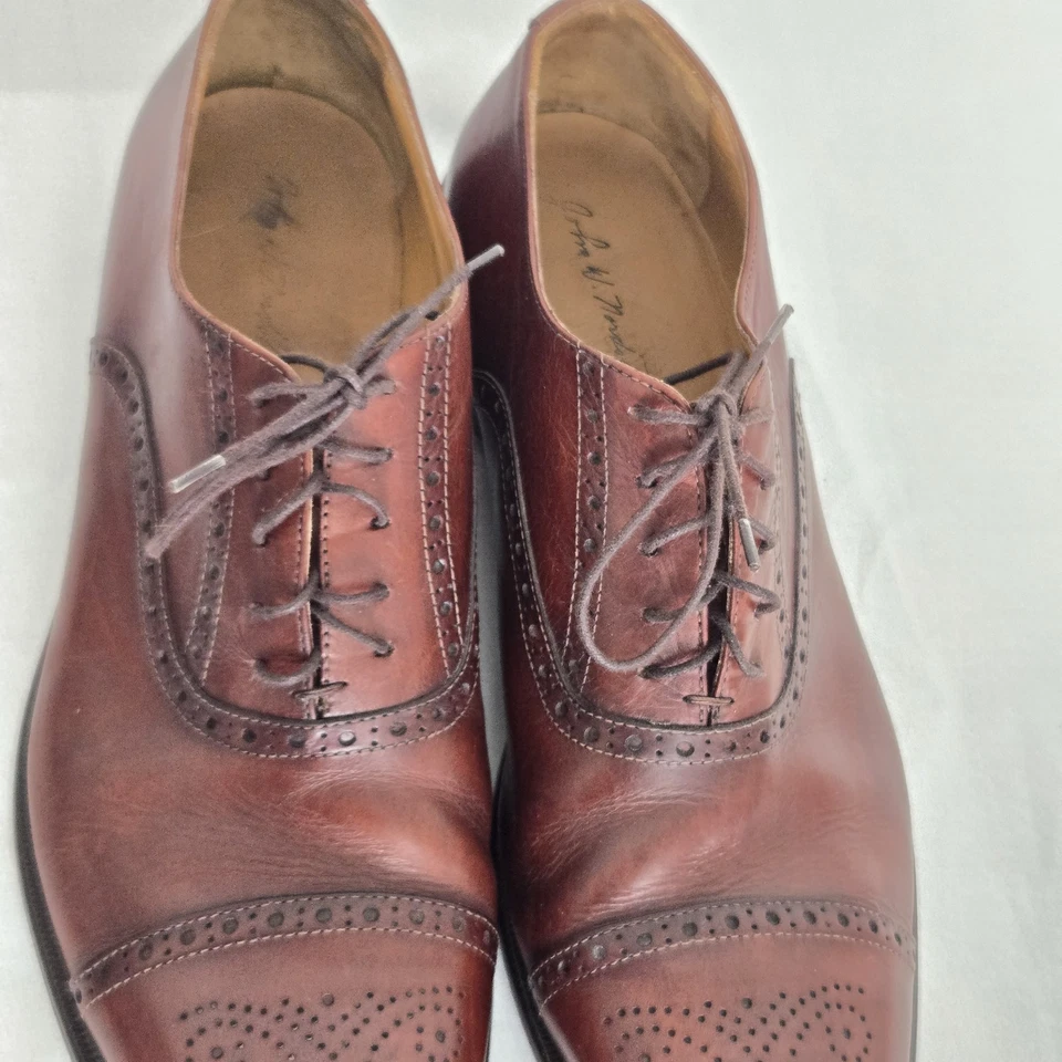 Zapatos John W Nordstrom Para Hombre 12M Marrón Clásicos Puntera Con Cordones Oxford Hechos en Italia Foto 2 de 4