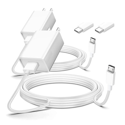 Long 16.4Ft 2-Pack Power Adapter Plug 9V 5V Fast Micro USB Wall Charger