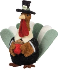 Primitives by Kathy Felt Sitting Turkey Sitter Fall Thanksgiving Critter Decor