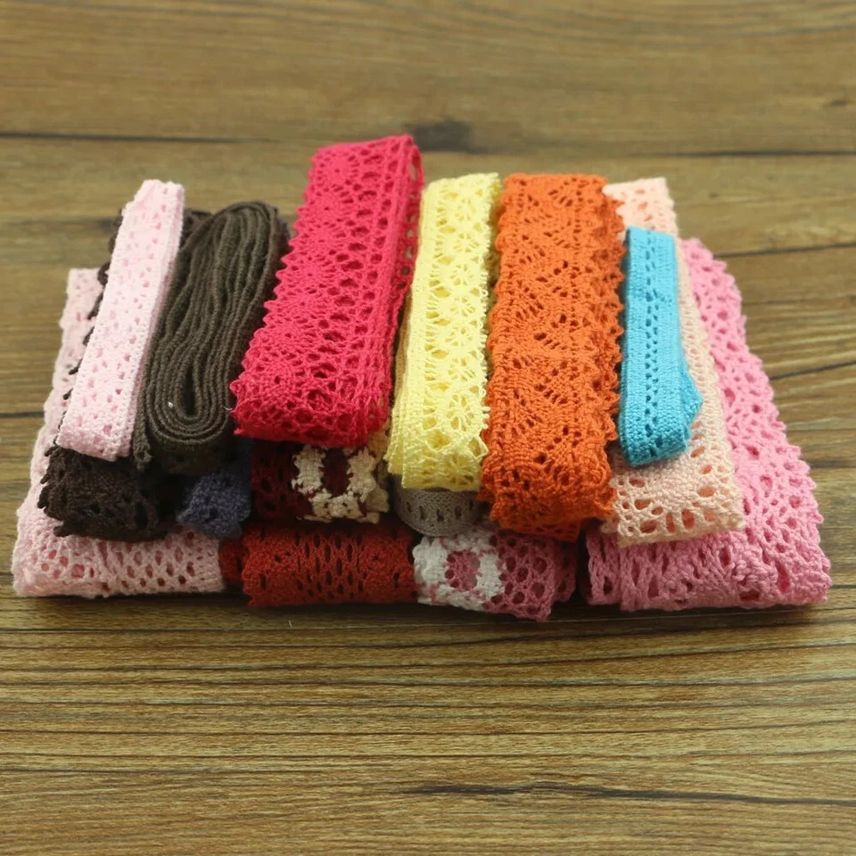 服装缝纫织物棉花边手工装饰钩针丝带 - 10 码 — 第 4/4 张图片