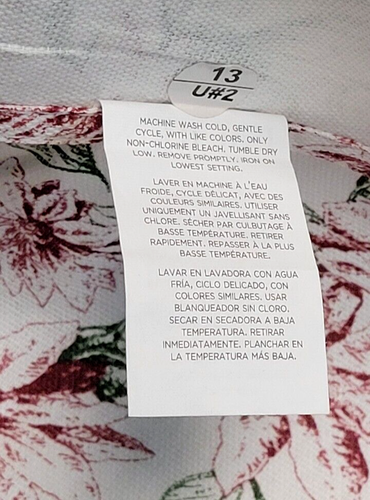 Ralph Lauren Christmas Tablecloth White Holly Berries & Floral Poinsettia - Picture 12 of 14