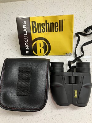 Bushnell binoculars, stadium glasses with leather belt case