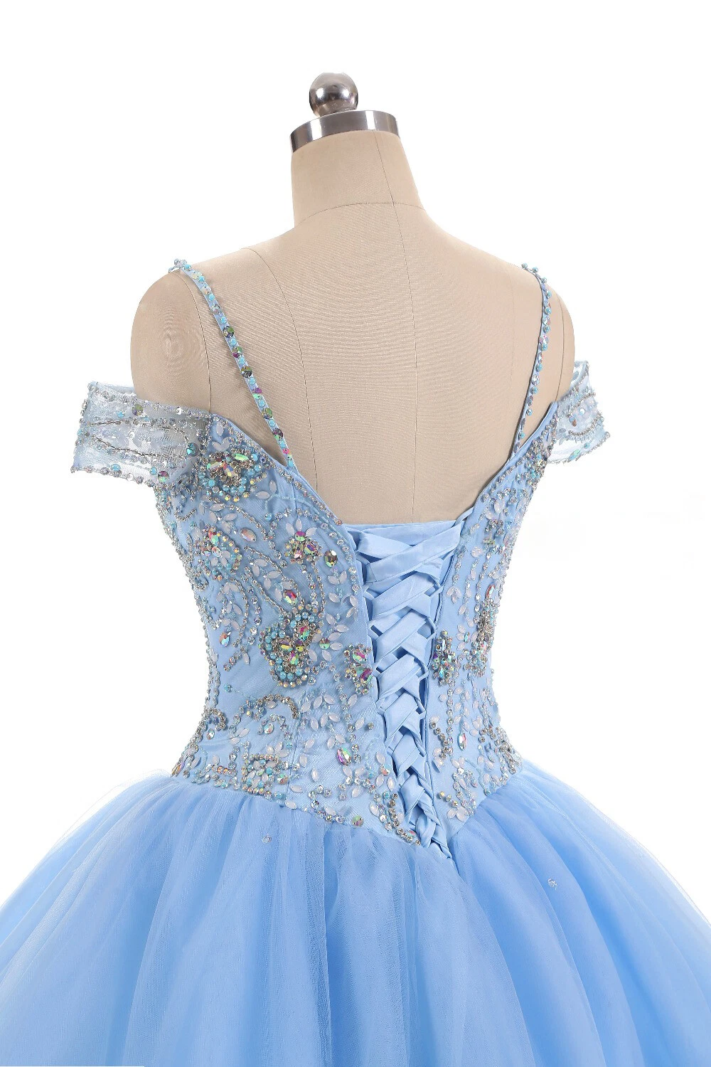 VALENTINO Abiti Cenerentola Quinceanera con perline spalle scoperte principessa ballo festa abito da ballo