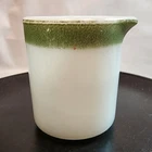 Vintage Pyrex Corning 1oz Restaurant Creamer Regency Green Stripe Glassblower