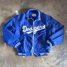 1970s LOS ANGELES L.A. DODGERS DANNY GOODMAN BLUE SATIN BOMBER JACKET SZ M 70s